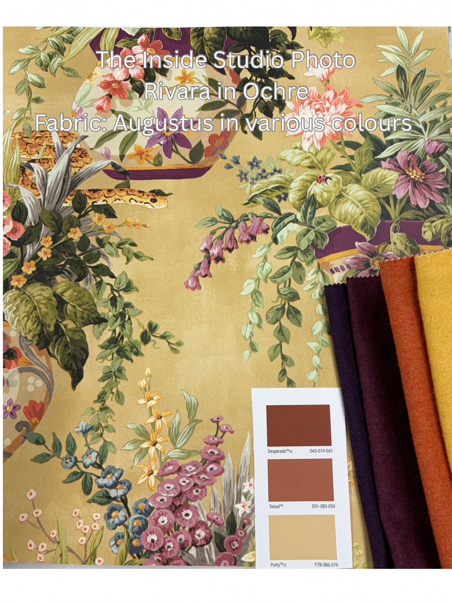 Rivara - Vase and Wildlife Wallpaper - Ochre - Discontinuing