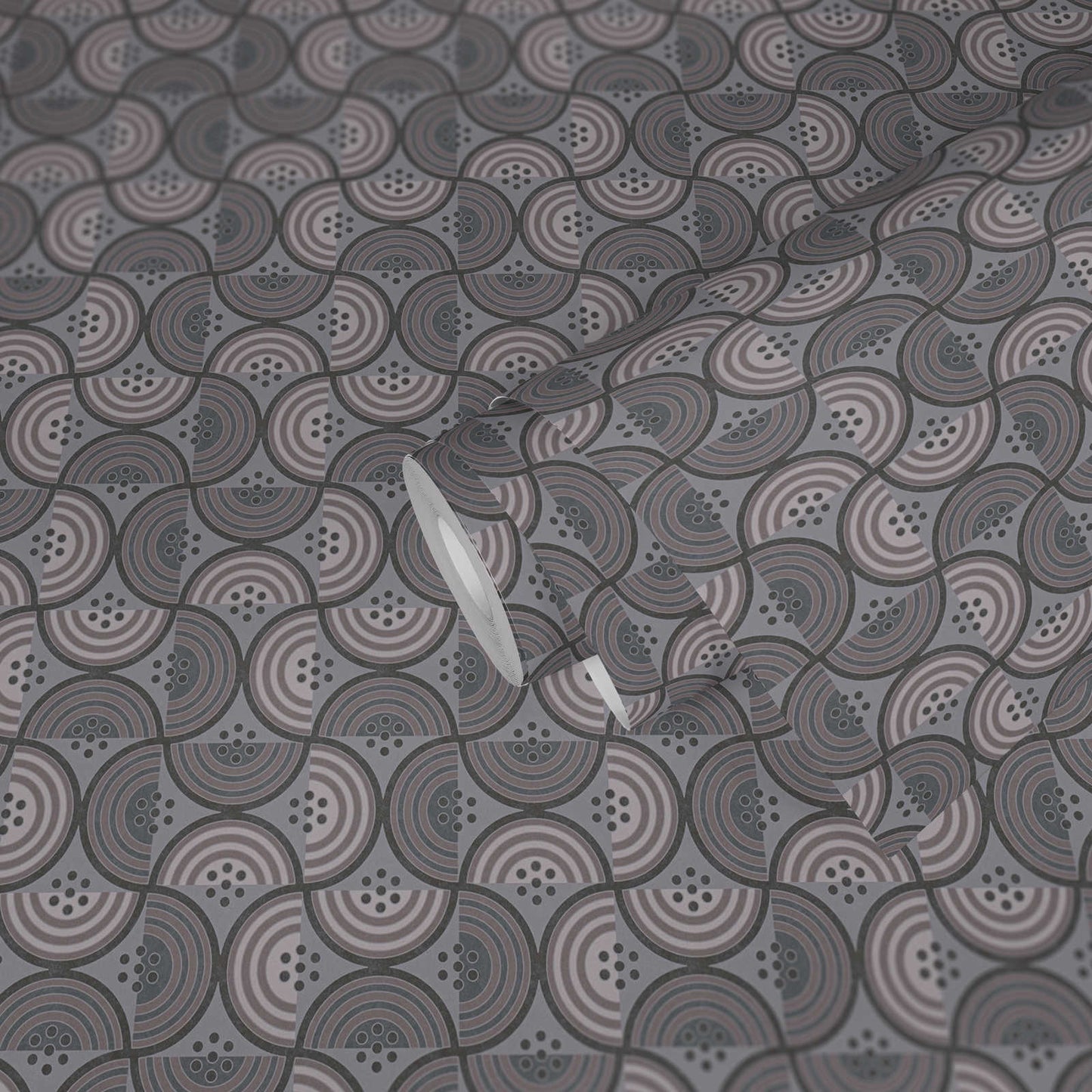 Baroque Pattern II Wallpaper - Grey