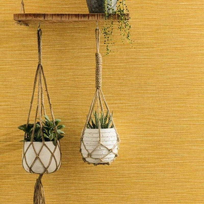 Wara Faux Grasscloth Wallpaper - Discontinuing - Jaune Moyen 19 Left