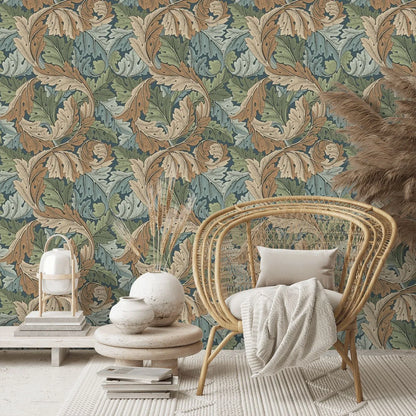 Acanthus by Morris Wallpaper - Slate/Thyme