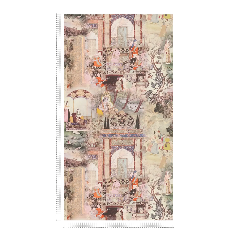 Echoes of Heritage - Vintage Wallpaper - Beige