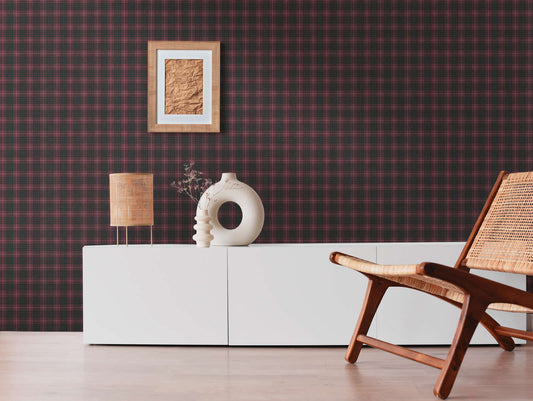 Tartan The Wallpaper - Black/Pink