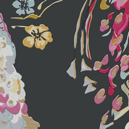 Majestic Peacock & Blossom Wallpaper - House of Turnowsky - Black