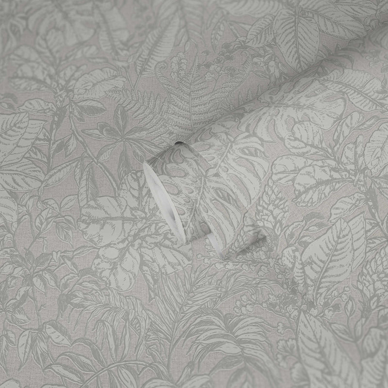 SAMPLE - Leafy Dreams, monstera and ferns Wallpaper - Neutrals