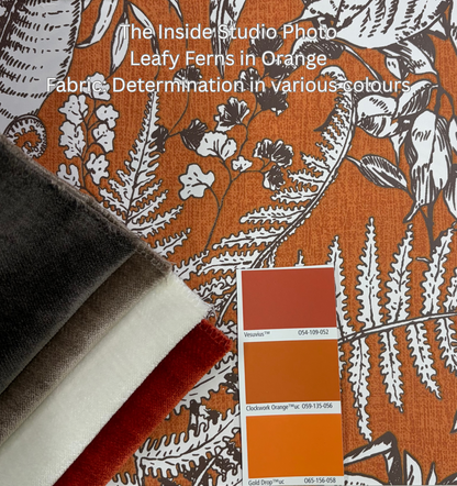 Leafy Ferns Vinyl Wallpaper - Orange - Last 24