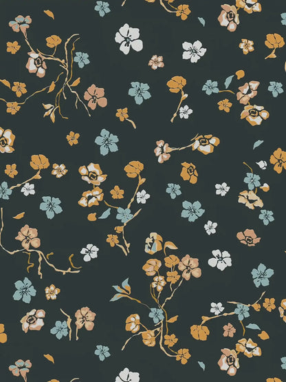 Paradise Blooms Wallpaper - Black - Discontinuing