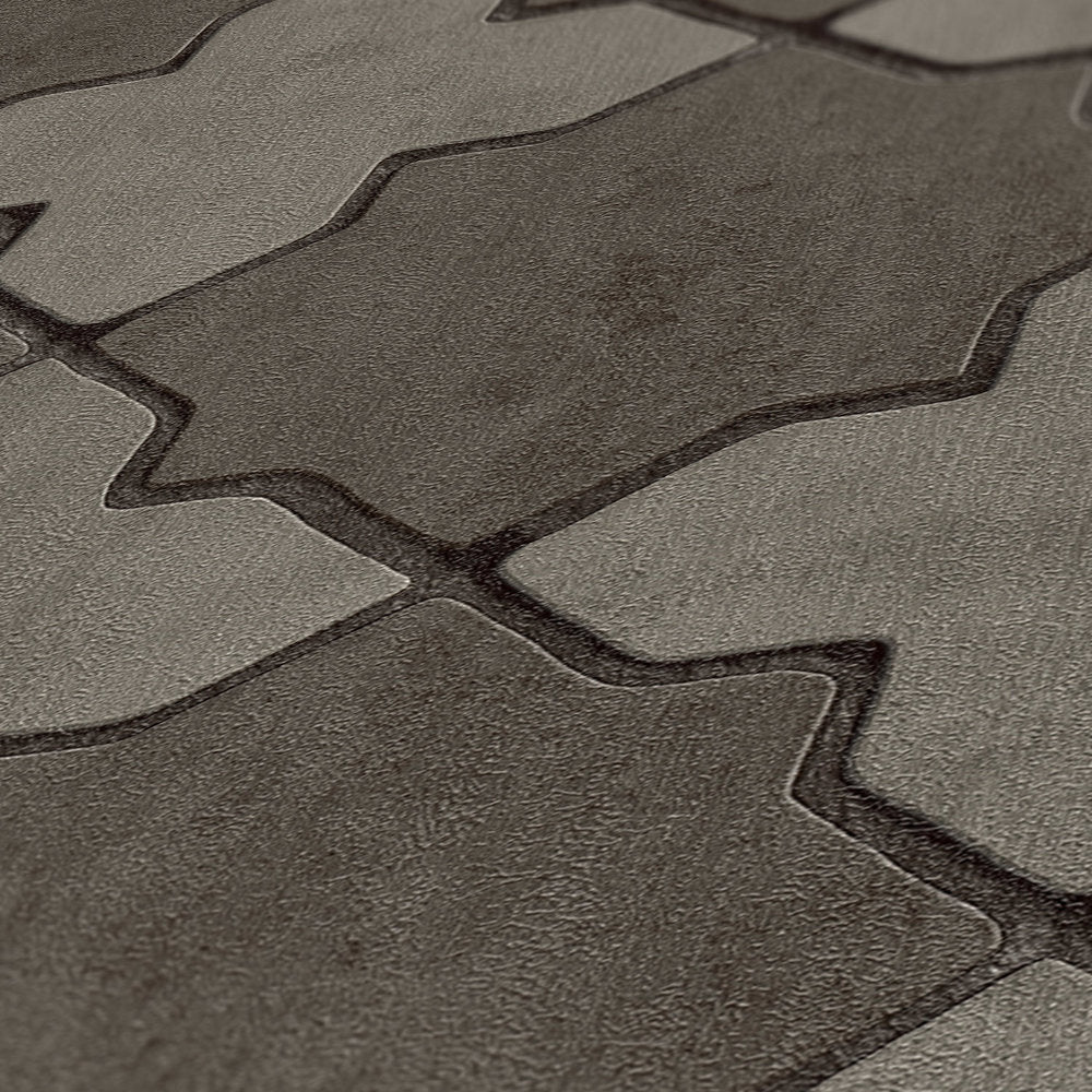 Moroccan Tile Wallpaper - Dark Grey - Discontinuing