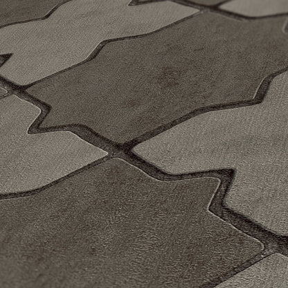 Moroccan Tile Wallpaper - Dark Grey - Discontinuing