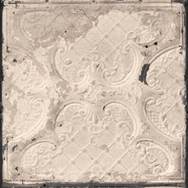 Sample - Brooklyn Tin Tiles Wallpaper- Beige 03 LAST ROLL