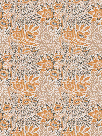 Baroque Floral Wallpaper - Orange