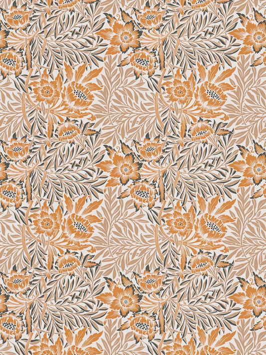 Baroque Floral Wallpaper - Orange