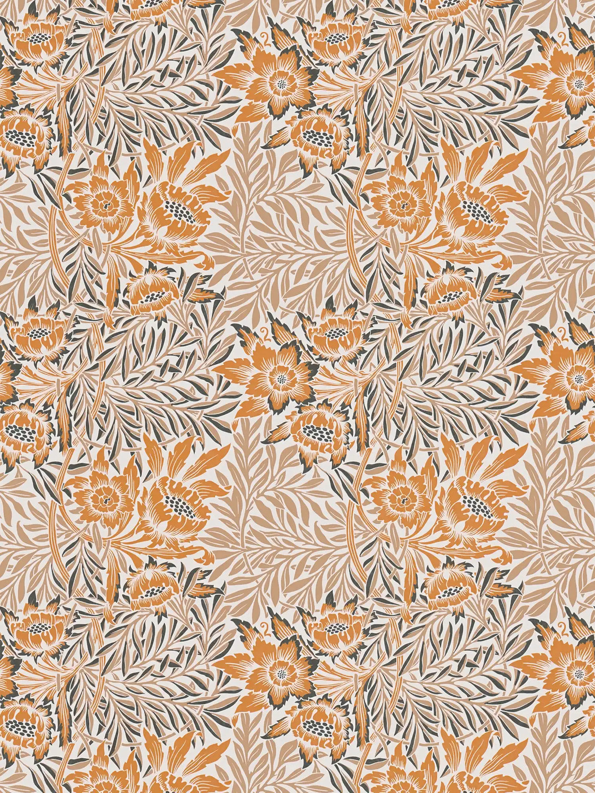Sample - Baroque Floral Wallpaper - Orange