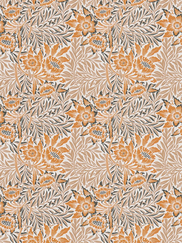 Sample - Baroque Floral Wallpaper - Orange