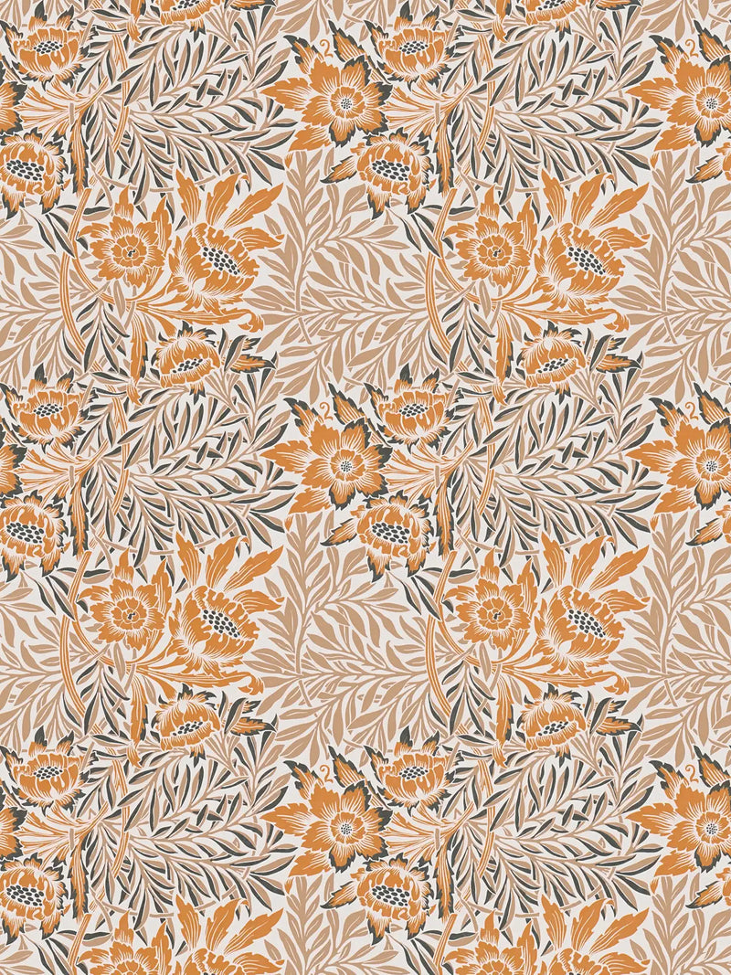 Sample - Baroque Floral Wallpaper - Orange