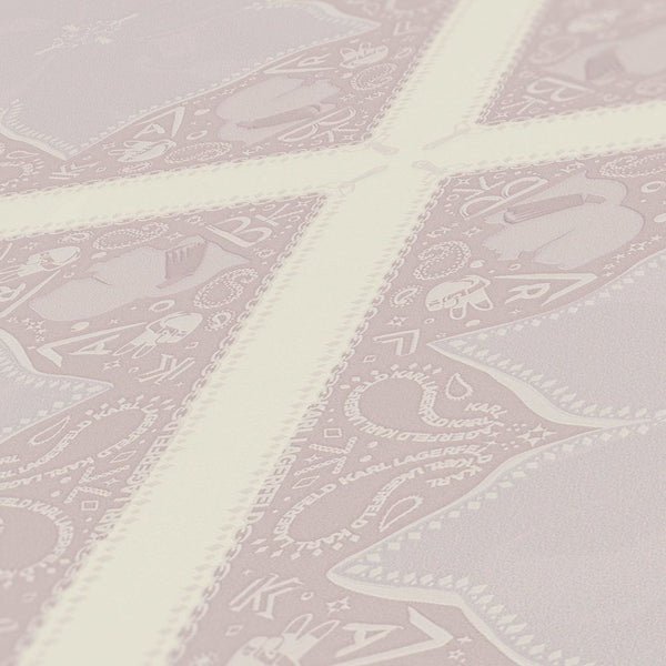 Sample - Paisley Block Wallpaper - Karl Lagerfeld - Pink