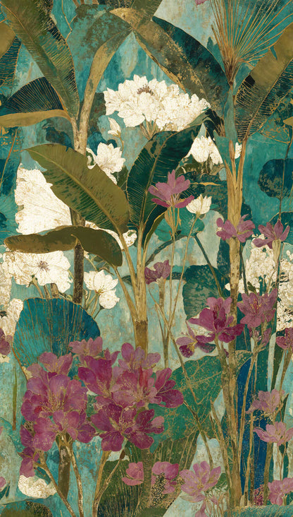 The Wall 4 - Hybrid Wallpaper Mural - Painterly Tropics