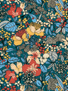 Floral Impression Wallpaper - Blue & Yellow