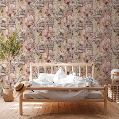 Echoes of Heritage - Vintage Wallpaper - Beige
