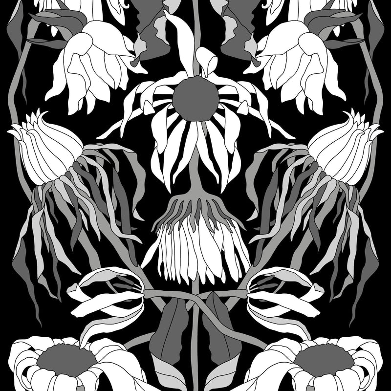 Withered Flowers Wallpaper by Studio Job - Black