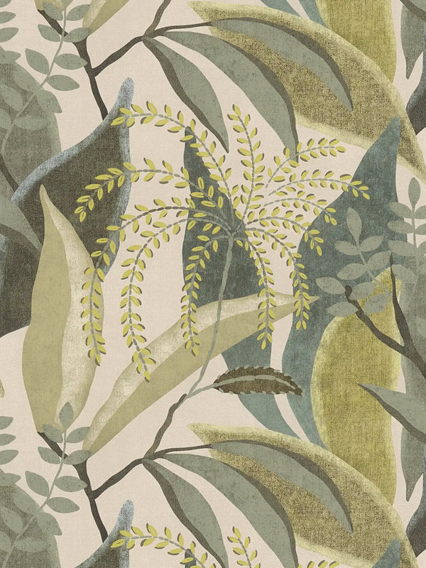 Sample – Fronda Tropical Leaf Wallpaper – Sage