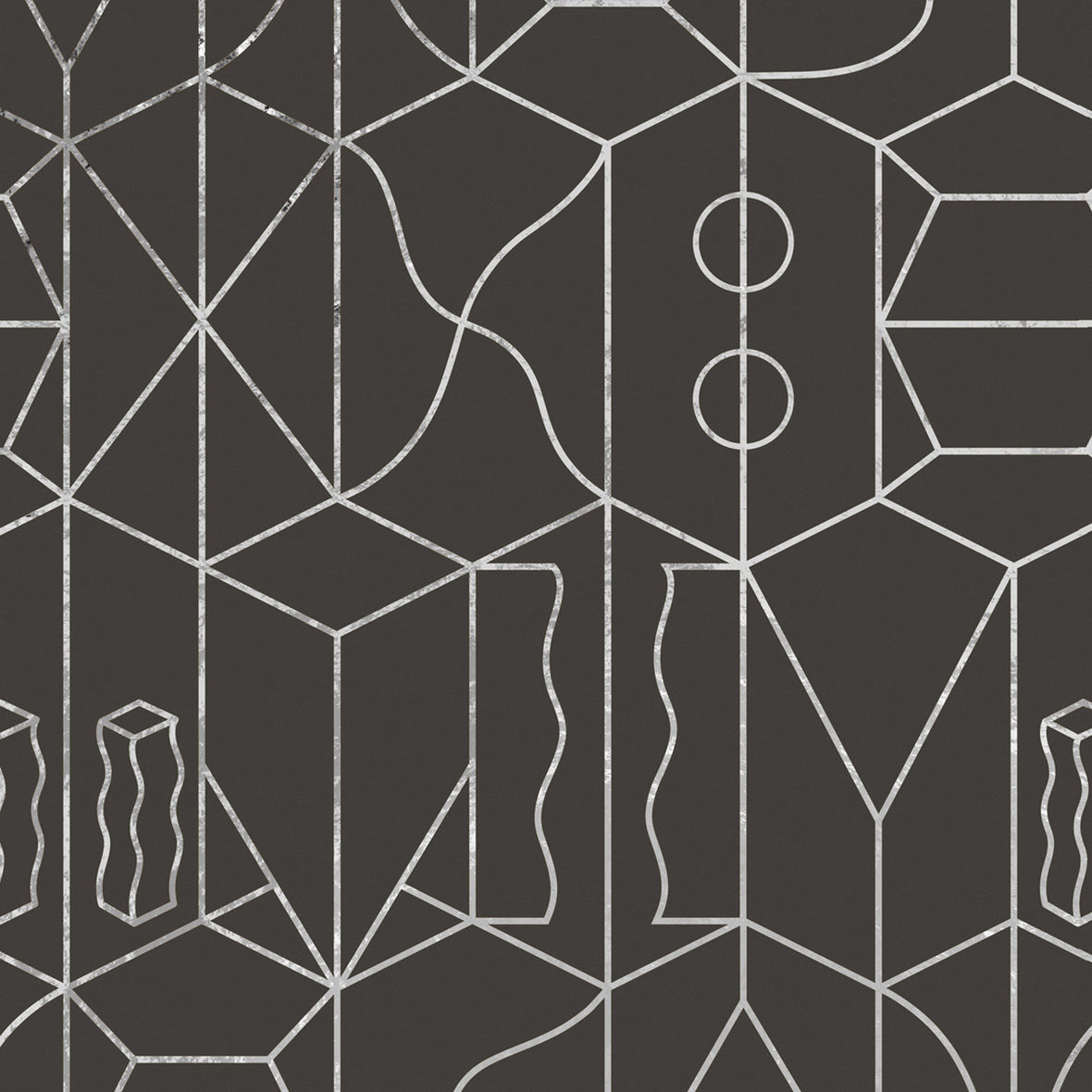 Never Ending Foil by Suzan Hijink Wallpaper - Silver Brown