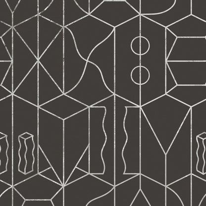 Never Ending Foil by Suzan Hijink Wallpaper - Silver Brown