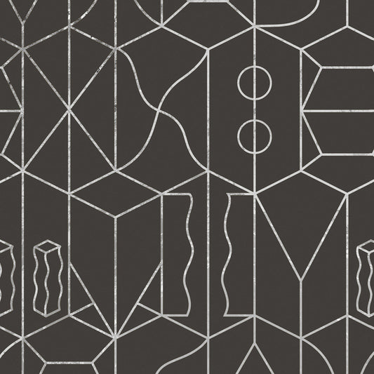 Never Ending Foil by Suzan Hijink Wallpaper - Silver Brown