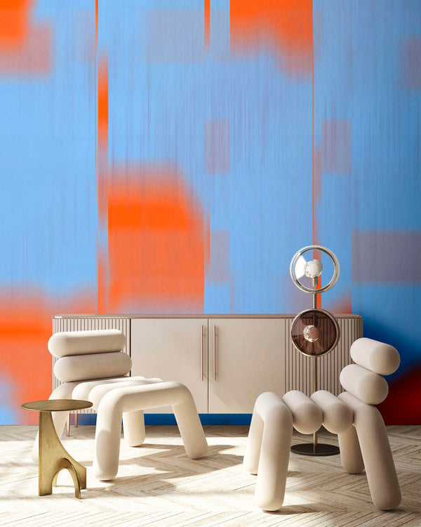 Sample - Neon Fade Wallpaper - Blue/Orange