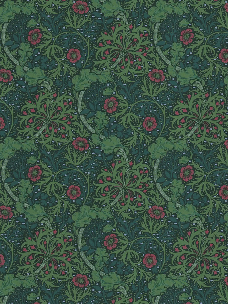 Sample - Seaweed Wallpaper - Black/Green
