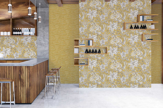 Leafy Ferns Wallpaper - Yellow - Discontinuing