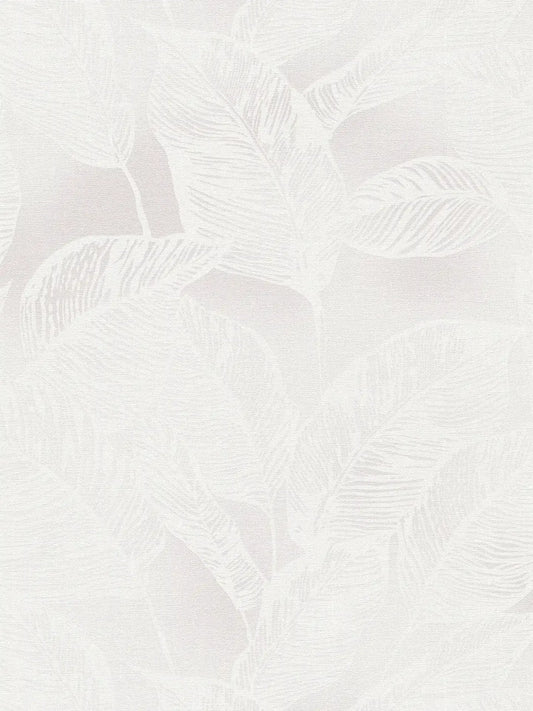 Banana Grove - Leaf Wallpaper - White