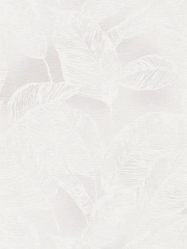 Sample - Banana Grove - Leaf Wallpaper - White
