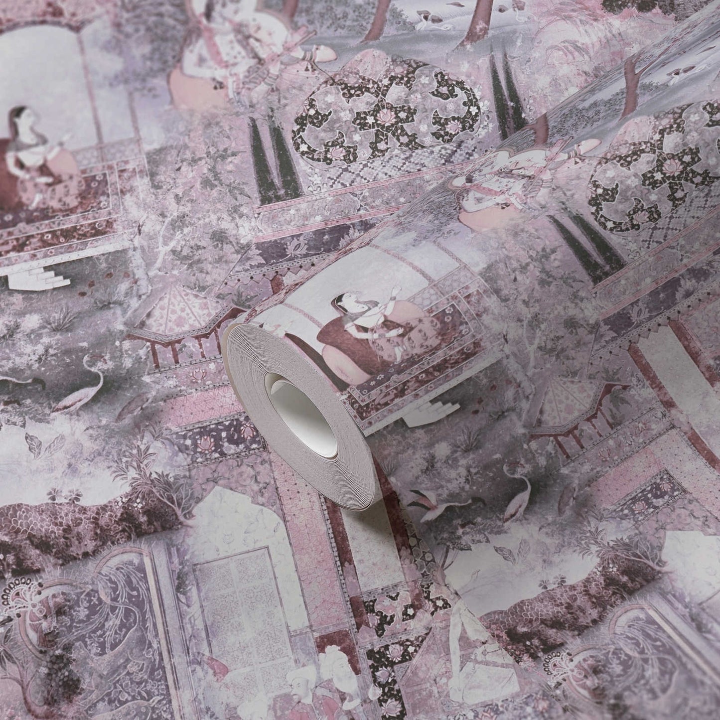 Echoes of Heritage - Vintage Wallpaper - Grey