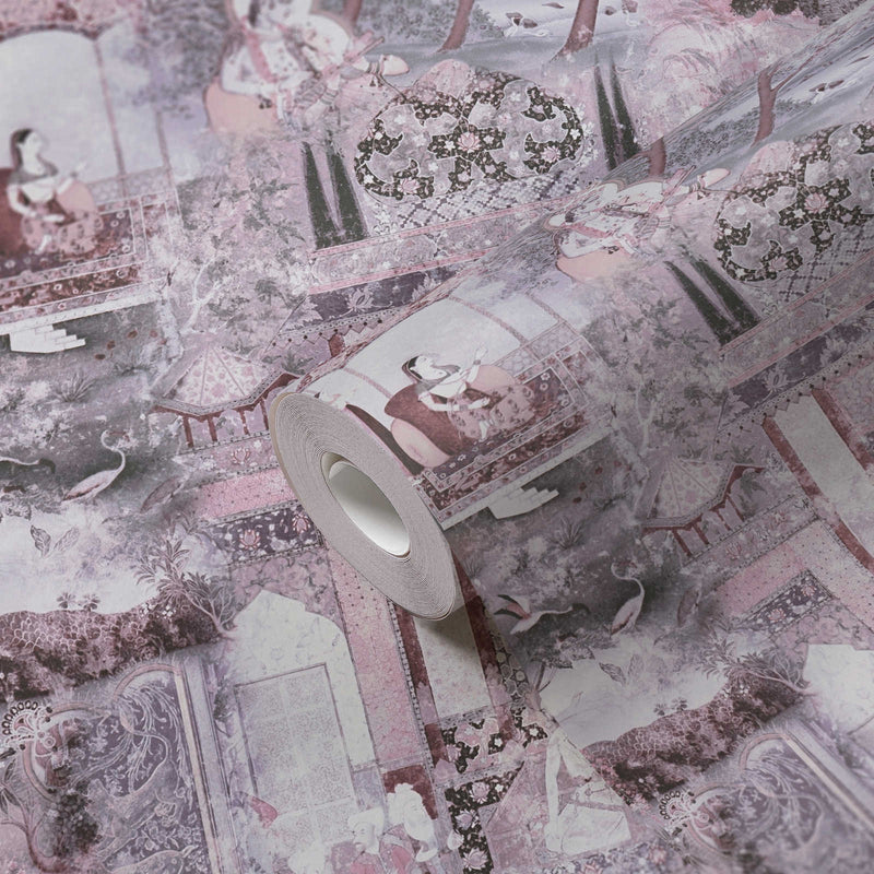 Echoes of Heritage - Vintage Wallpaper - Grey