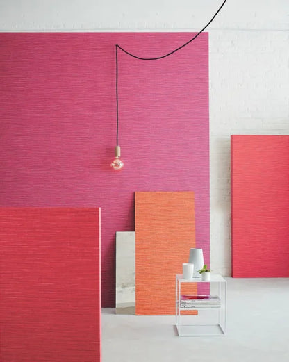 Wara Faux Grasscloth Wallpaper - Discontinuing - Uni Rouge - 22 Left