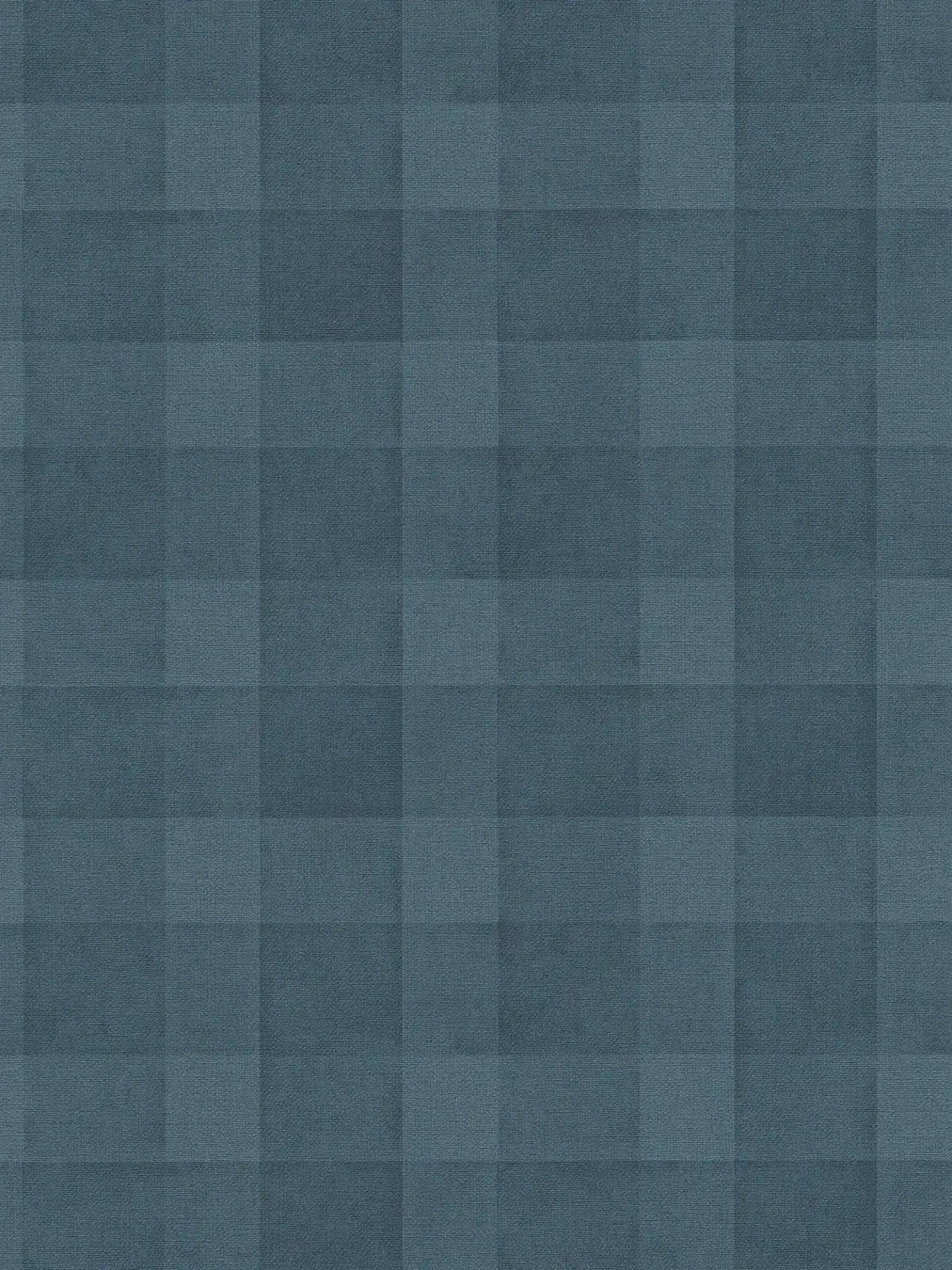 Bistro Plaid - Checkered Wallpaper - Blue