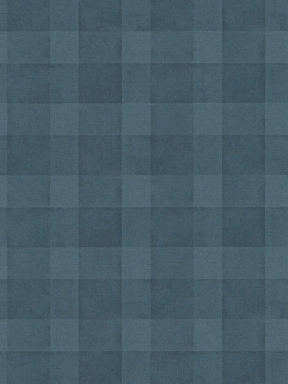 Bistro Plaid - Checkered Wallpaper - Blue