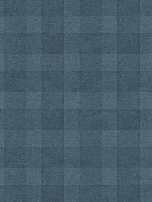 Bistro Plaid - Checkered Wallpaper - Blue