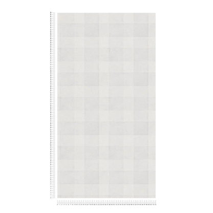 Bistro Plaid - Checkered Wallpaper - Grey