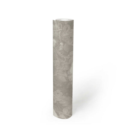 Dutch Floral Wallpaper - Grey