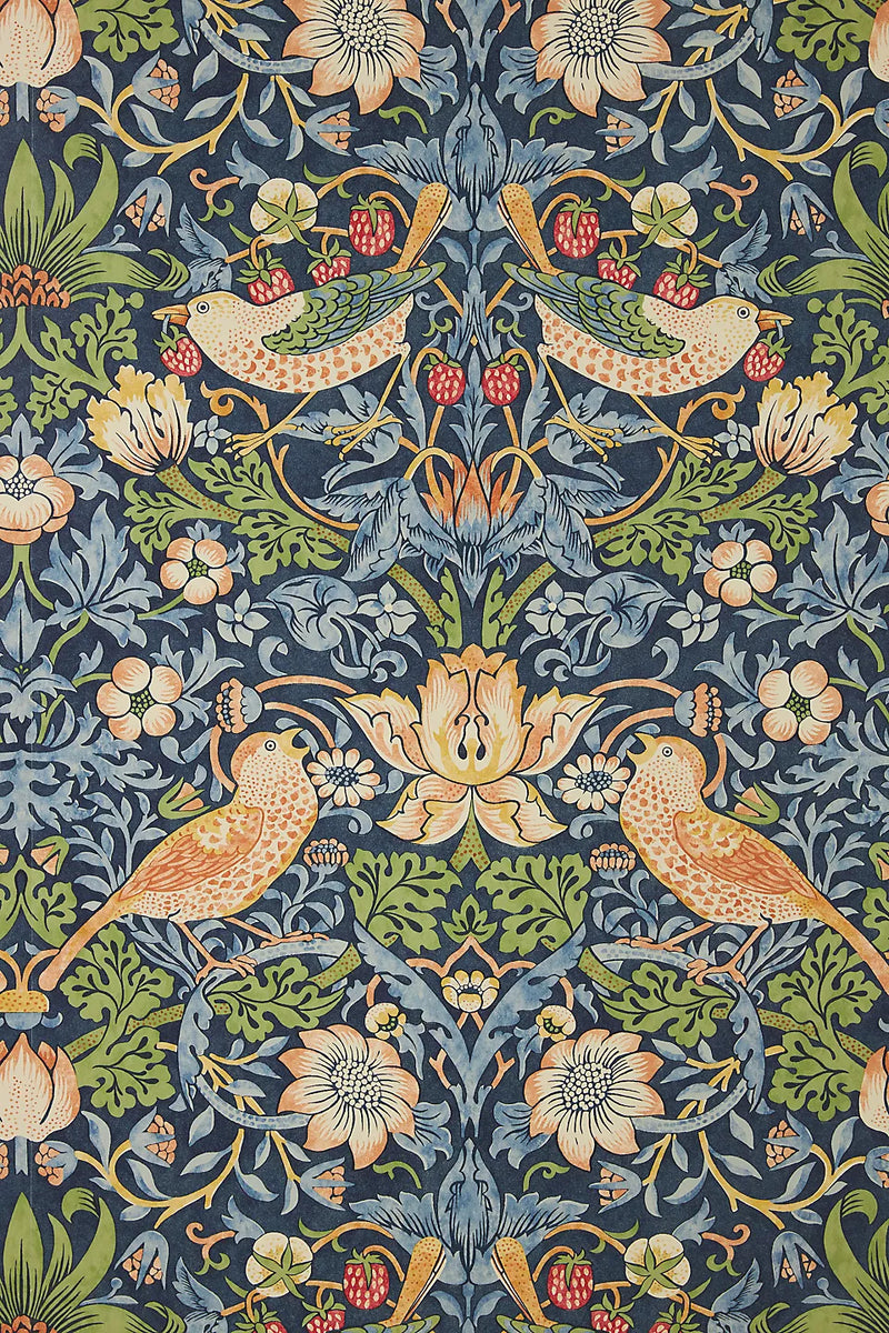 Strawberry Thief Wallpaper - Indigo/Mineral