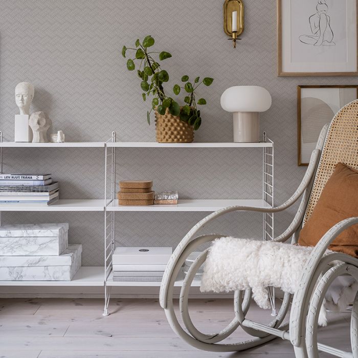 Strå - Straw Weave Wallpaper - Grey
