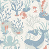 Havet - Whale Wallpaper - Blue