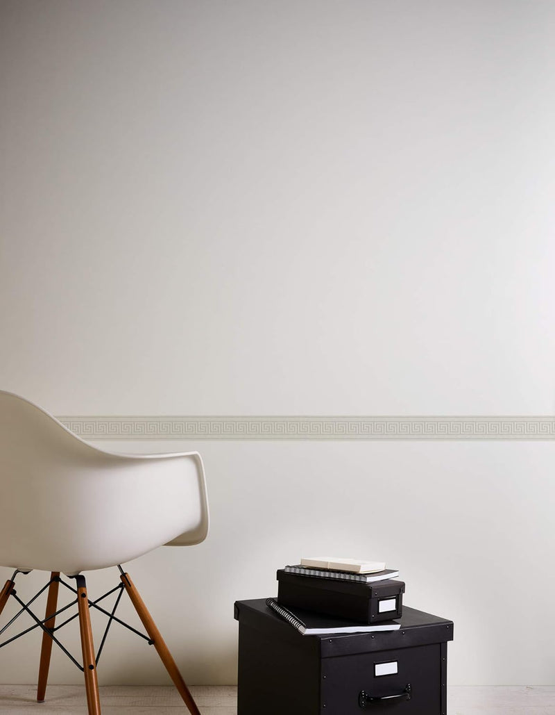 Graphic Meander Border - White - Self Adhesive