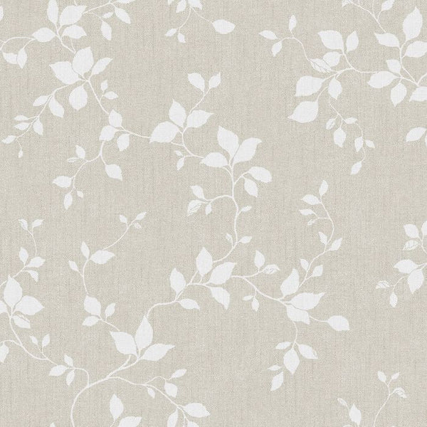 Sample - Siri - Floral, Linen-Look Wallpaper - Beige