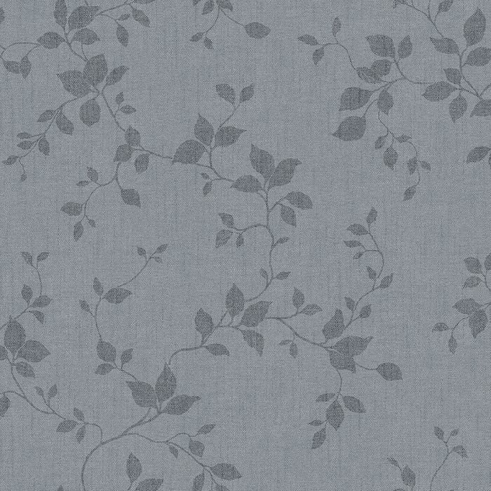 Siri - Floral, Linen-Look Wallpaper - Grey/Blue