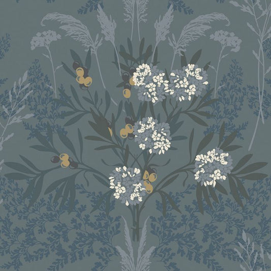 Strandäng -  Coastal Bouquet Wallpaper - Blue