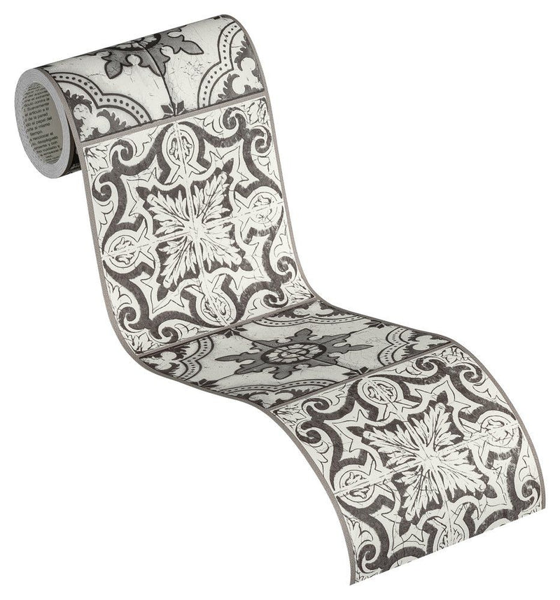 Mosaic Border - Black and White - Self Adhesive