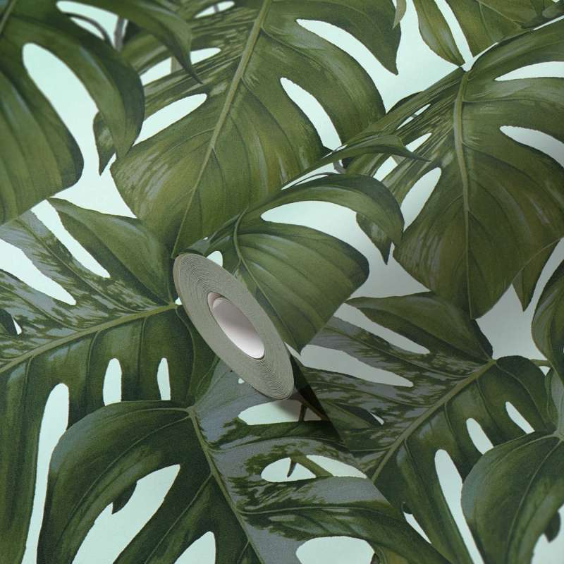 Monstera Dreams Wallpaper - Pale Blue