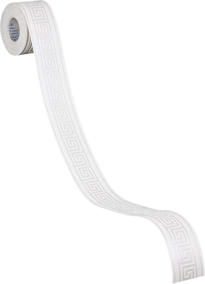 Graphic Meander Border - White - Self Adhesive